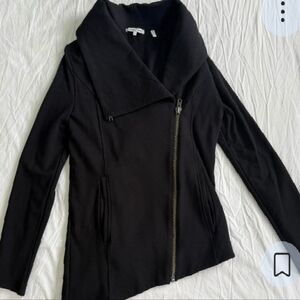 Helmut Lang Villous Black Asymmetrical Zip Jacket Size Medium Nwot